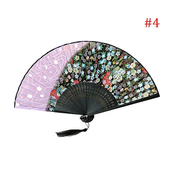 Mode Fjäril Blommor Mönster Spets Bambu Handhållna Fällbara Fläktar För Flickor Kvinnor 3
