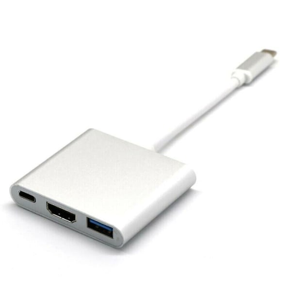 Type C - USB-C 4K HDMI USB 3.0 3-in-1 Hub -adapterikaapeli Apple Macbook Macille