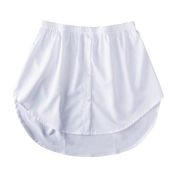 Mini Skjørt Skjorte Forlengere Justerbar Lagdeling Falsk Topp Nedre Kant Sett White Button L