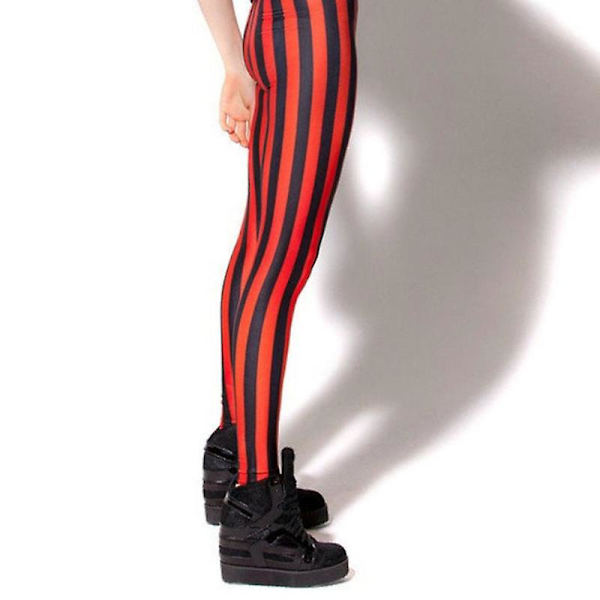 Naisten korkeavyötäröiset digitaalisesti raidalliset leggingsit, fitness-jooga, joustavat, tiukat, slim fit -malliset pitkät housut