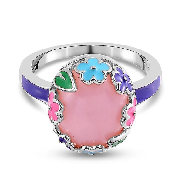 GP Pink Opal, blå safir blommig ring i silver Naturälskare G