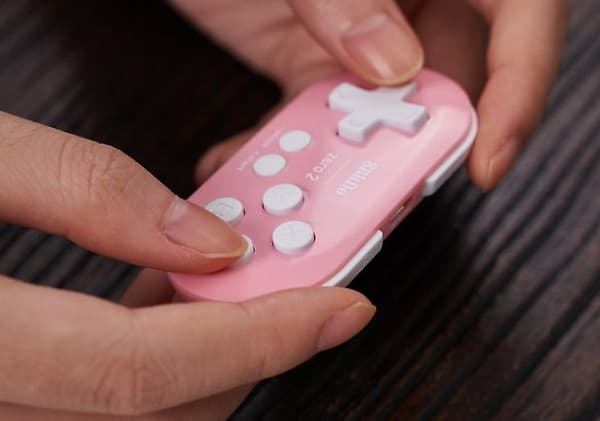 8bitdo Zero Mini Kontroller Bærbar Bluetooth Hvit Trådløs Ga