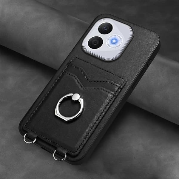 [LCS]R20 Ring Card Holder Phone Case Black For Honor 400 Lite Global / X70i