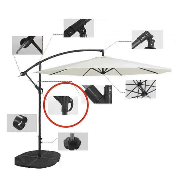 Tilbehør til terrasseparasol, reservedele til parasol, kraftig holder, dele til parasol, fastmonteret muffe