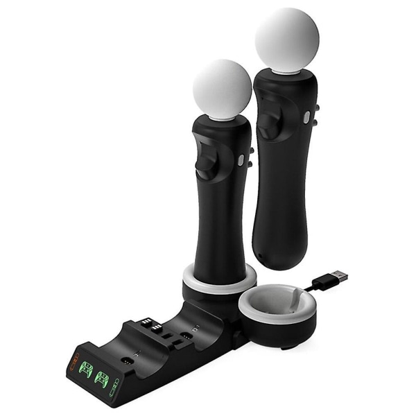 För ps5 portabel 4 i 1 ps5 handkontroll laddningsstation docka ps4 psvr vr move laddningsställ för ps move handkontroller tillbehör