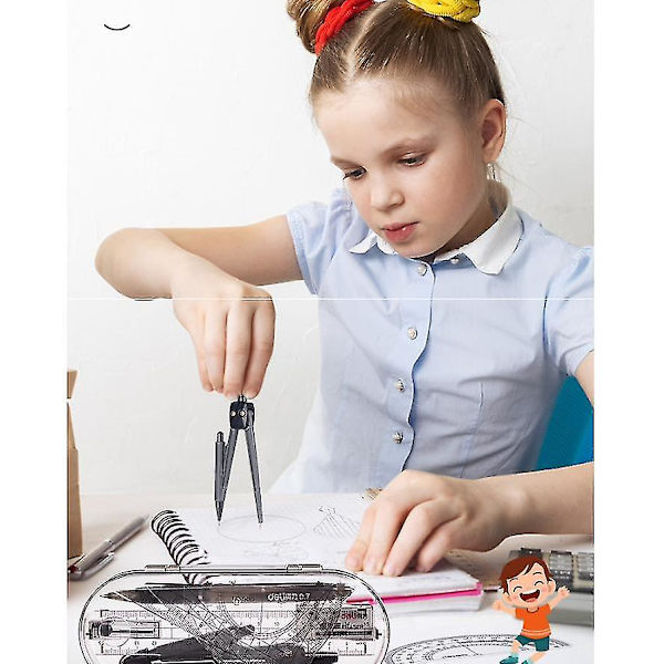 Matematisk Passer Linjaler Geometrisett Sett 8 Deler Student