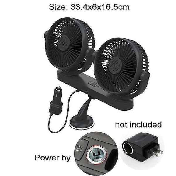 [LCS] Bilkøleventilator 360 grader drejelig, 3 hastigheder 12V 24V elektrisk bilkøleventilator_ynak2