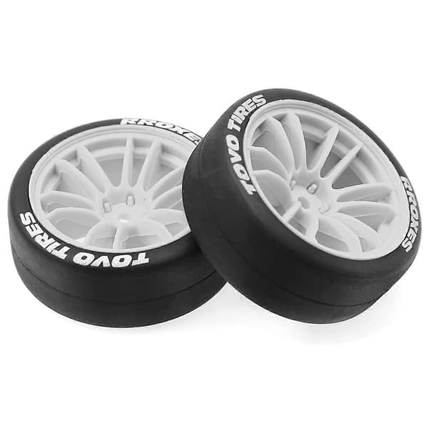 4 stk. 65 mm hårde driftdæk til 1/10 TT01 TT02 XV01 PTG-2 RC driftebil Black