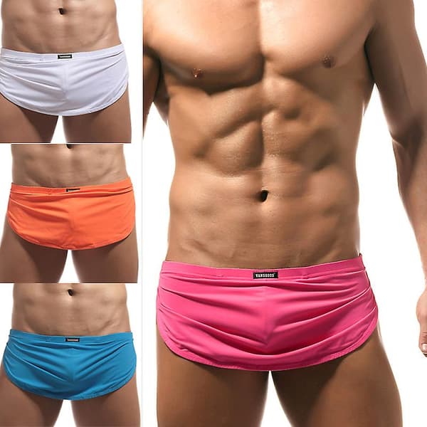 [LCS]Mäns dubbla lager briefs låg midja andningsbara elastiska hudvänliga kalsonger L