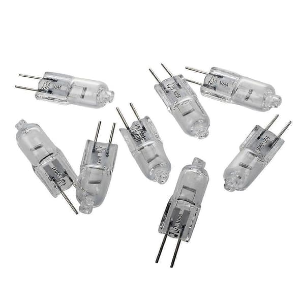 [LCS]12V 20W Halogenpære Varm Hvid Lyslampe Bi-Pin Base 8 Stk Clear Silver Tone