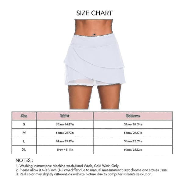 [LCS] Svømmenederdel Ensfarvet Flæser Høj Talje Basic Foret Med Shorts Badetøj Til Kvinder Black S