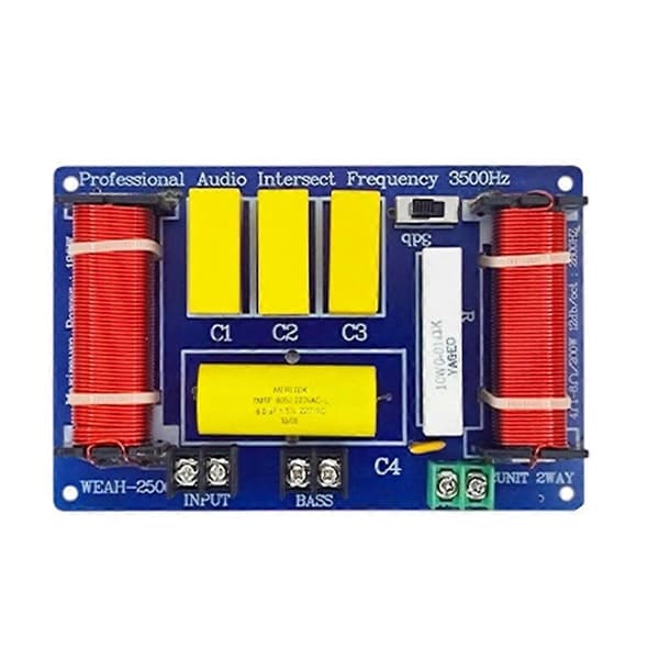 WEAH-2506C 300W 2-vejs Audio Højttaler Crossover Board Diskant Bas Frekvensdeler Loddefri Frekvensdeler