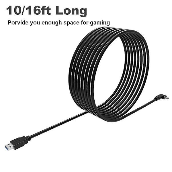 Est Link-kabel 4,8 meter Höghastighetsdataöverföring och snabbladdning USB C-kabel Kompatibel med Oculus Quest-headset och speldatorer