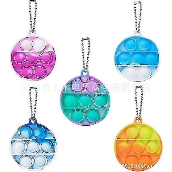 Mini Simple Dimple fidget leke nøkkelring pop it stress relief (5 stk)