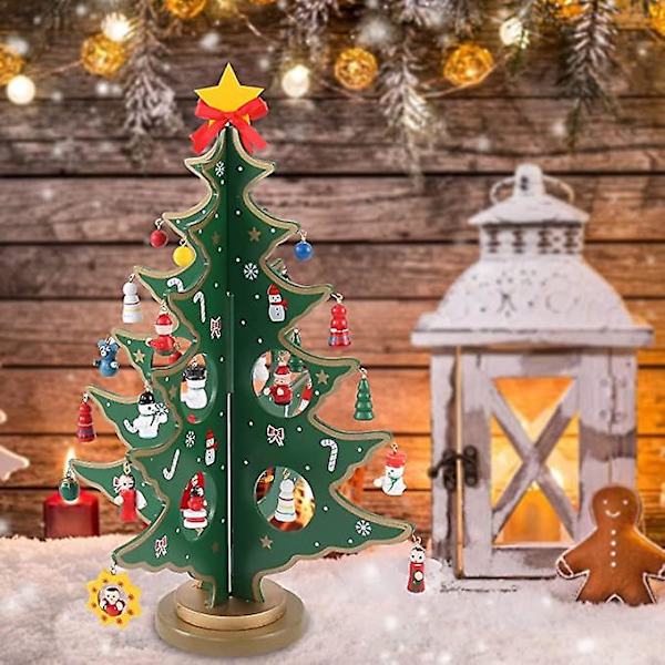 Mini Julgran i Trä för Bordsdekorationer green