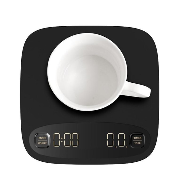 LED Digital Kaffevekt Med Timer - Svart