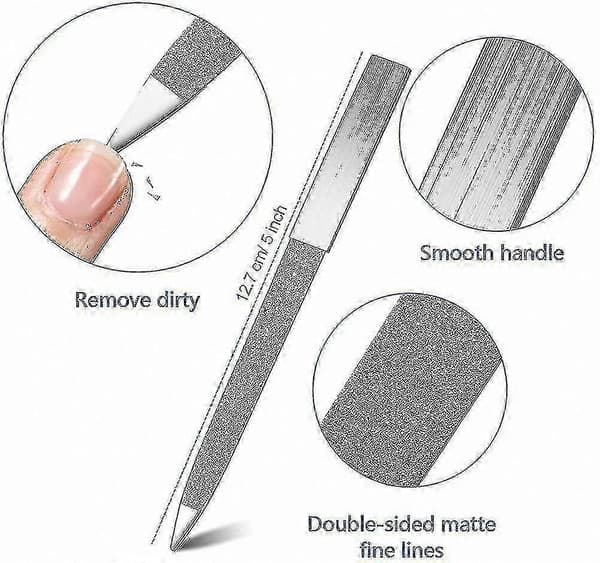 6-pak dobbeltsidede metalneglefile til manicure og pedicure