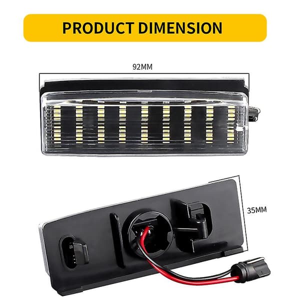 2x LED nummerpladelygter til Mazda Mx-5 Miata 2006-2015 til Fiat 124 Spider Abarth 2017-og opefter Hvide LED bil bagnummerplade 2PC LED