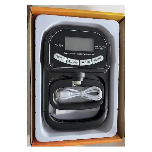 [LCS]396Lbs/180Kg Grebsstyrketester Digital Hånddynamometer Måler USB LCD-skærm Håndgreb til Træning af Fingerstyrke Black