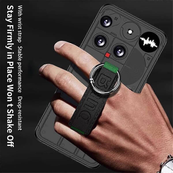 [LCS]GKK For Nothing Phone (3) 5G-deksel Hardt PC-beskyttelsesdeksel med håndleddsstropp og ringholder