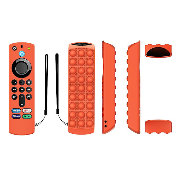 Silikonbeskyttelsesdeksel for Alexa Voice Remote 3. generasjon 2021 Orange
