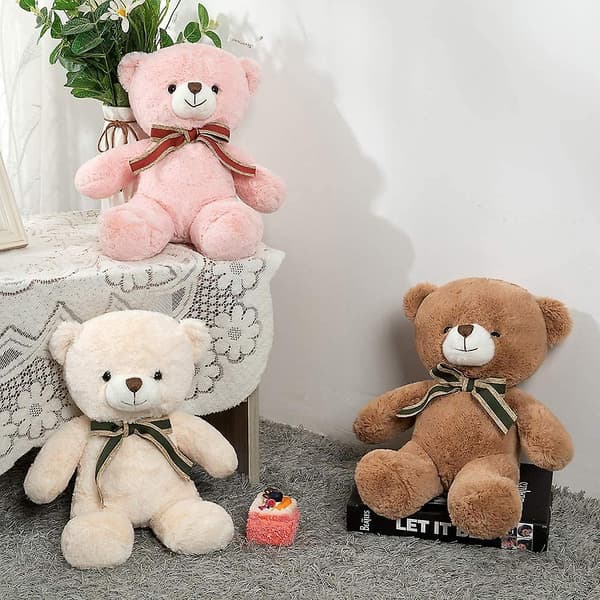 [LCS]Sød blød bamse tøjdyr plyslegetøj dukker gave til børn Pink 35cm