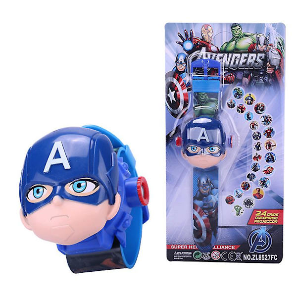 Barnleksaker Klocka Actionfigur Avengers 3 Spiderman Hulk Ironman Figur Modell Leksaker Elektronisk Captain America