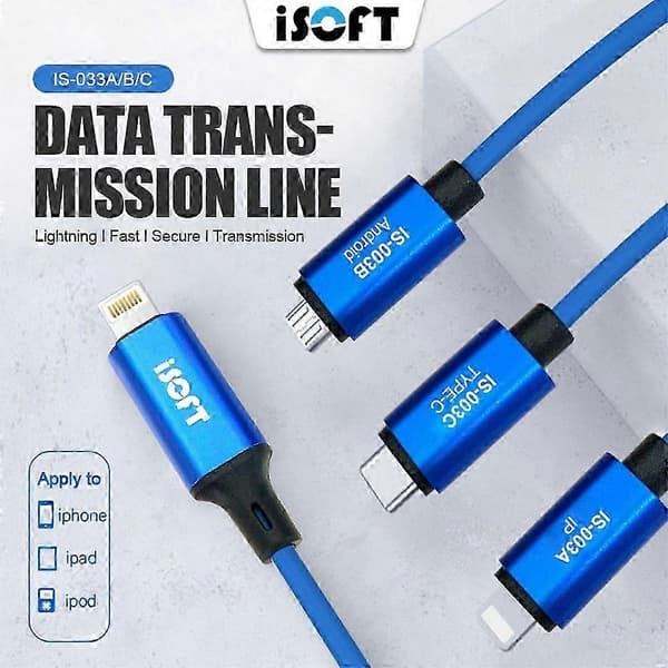 ISOFT IS-003B Lightning–Micro-USB-datakaapeli nopeaan tiedonsiirtoon