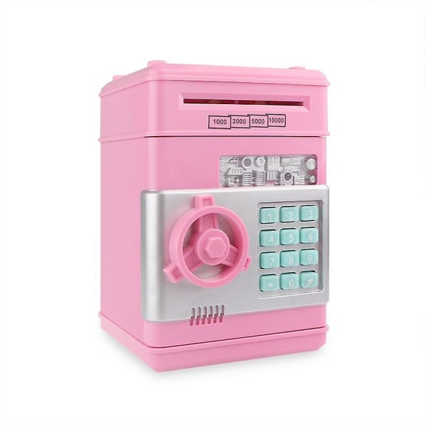Elektronisk spargris kassaskåp Penningboxar för barn Digitala mynt Kontantsparande kassaskåp Pink
