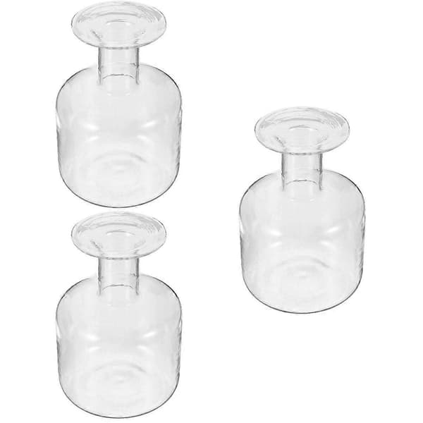 Hydroponisk Blomvas Glas Blomkruka för Förvaring 3st Klar Transparent