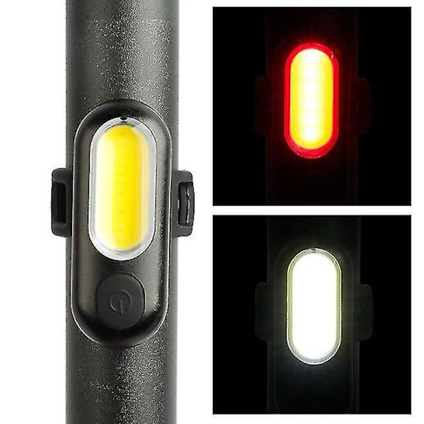 Ny cykellampa USB-laddning varningslampa cykel baklampa cob highlight rött och blått ljus