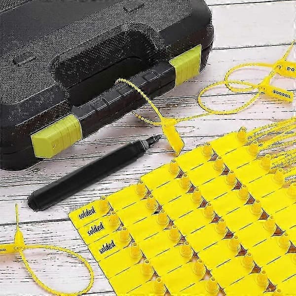 [LCS] 1000 stk. nummererte manipulasjonssikre plastforseglinger (gul) Yellow