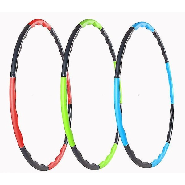 Hoola Hoop för barn, 8 justerbara knutar Hoola Hoop för sport, fitness (Rosa+blå)