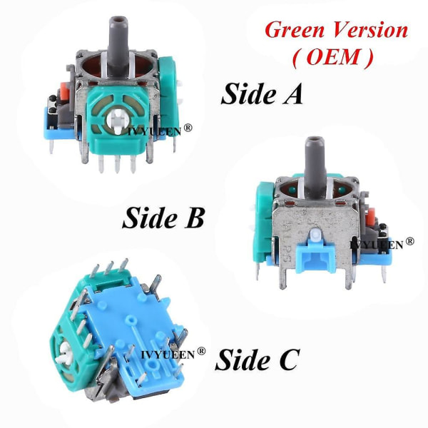 Ivyueen 3D analog joystick sensor modul potentiometer tumspak för Sony PlayStation 4 5 PS5 PS4 Pro controller reparationsdelar P5 green version