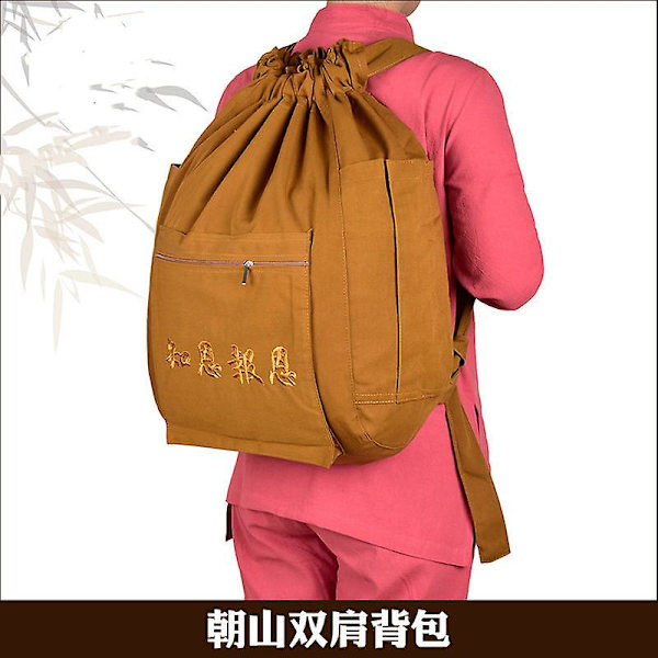 Canvas Lay Bag Miesten ja naisten yleiskäyttöinen merenvihreä kangaskassi Arhat-kassi ulkoilukassi Chaoshan-reppu buddhalaiset tarvikkeet