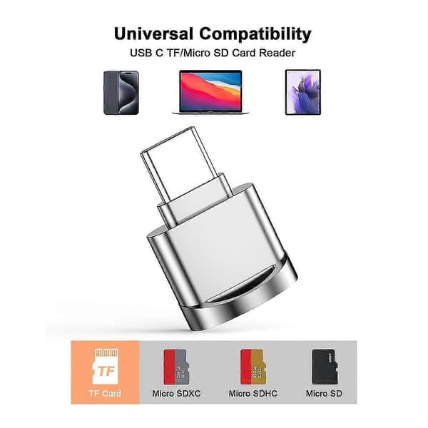 [LCS]Micro-SD-kortlæseradapter, USBpe C til Micro-SD/TF-kortlæser Micro-SD-kortadapter kompatibel medpe-C,B