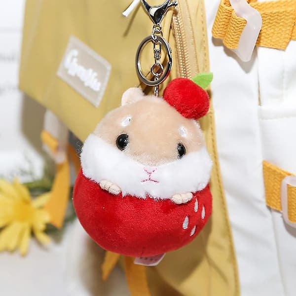 Liten Hamsterdocka Hänge Plyschleksak Nyckelring Hängande C