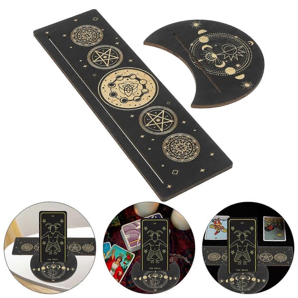 Tarotkorthållare i trä Tarotkortdisplayfästen för spådomsset 2 st