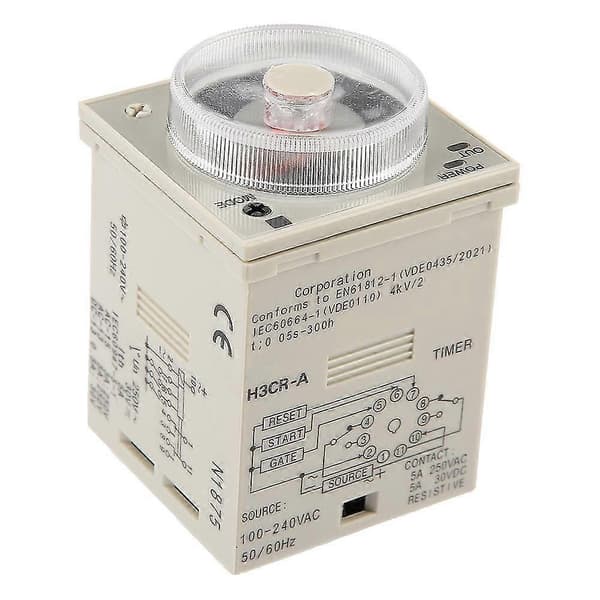 Fördröjningstimerrelä-H3CR-A Fördröjningstimerrelä 0,5S-300H Rattkontroll Timerrelä 11-stift 100-240VAC 100-125VDC