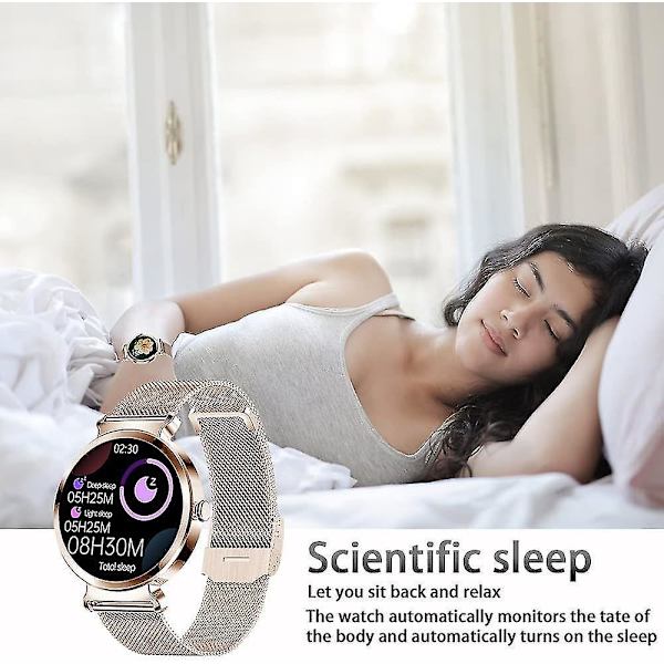 Smartklokke Dame, smartklokke for Huawei Samsung Xiaomi iPhone Android, Sport Smartklokke med