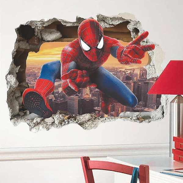 [LCS]Broken Wall Spider Man Wall Stickers Children's Room Wall Decora