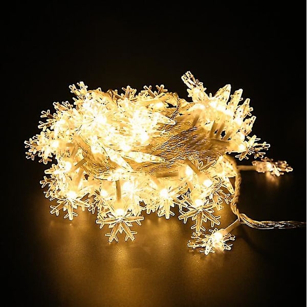 LED-valo joulukuusen koristelulamppu ulkokäyttöön, lomalampun lumiefekti WARM WHITE 3m