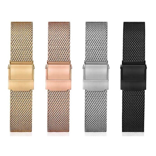 Urrem i rustfrit stål mesh til mænd og kvinder, Quick Release mesh urremme 14 mm 18 mm Rose gold 18mm