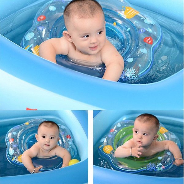 Barn Baby Simring Dubbel läckagetät tåg Säkerhetsvattenleksak Blue