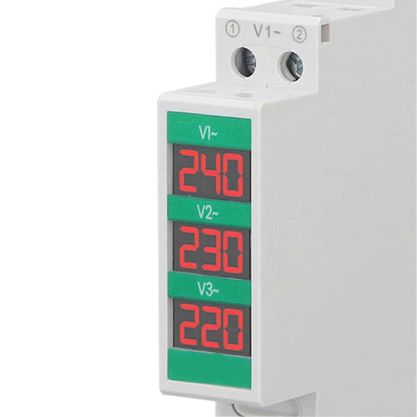 [LCS] 3-faset AC voltmeter DIN-skinne montering LCD digitalt display spændingsmåler elektrisk effektmåler 60-450V