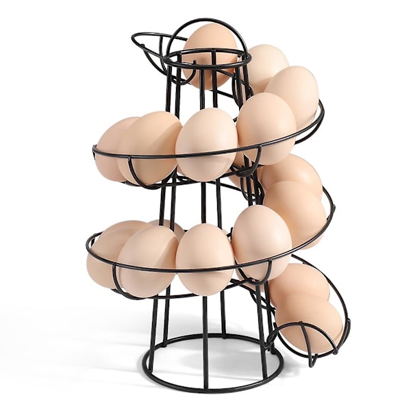 Ägghållare Ställ Modern Spiralformad Dispenser Förvaringsställ Spara Utrymme För Kök Black