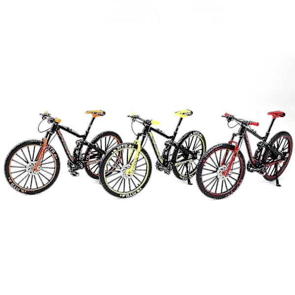 [LCS]Mini 1:10 Alloy Bicycle Scale Model Dasktop Simulation Ornament Finger Mountain Bikes Toy Gift(multiple Options) Red