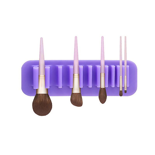 Silikon Sminkekostholder Veggmontert Myk Holdbar Gjenbrukbar Praktisk Enkel Bruk Egnet For Purple