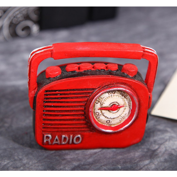 Rød Antik Radio | Møbler & Værelser | Dukker & Teddybjørne | Dukkehus Miniaturer 6.9X2.2X6.9cm