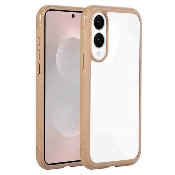 [LCS] Solid Color Edge Transparency Akryl TPU Telefondeksel Brown For Samsung Galaxy S25 Edge 5G